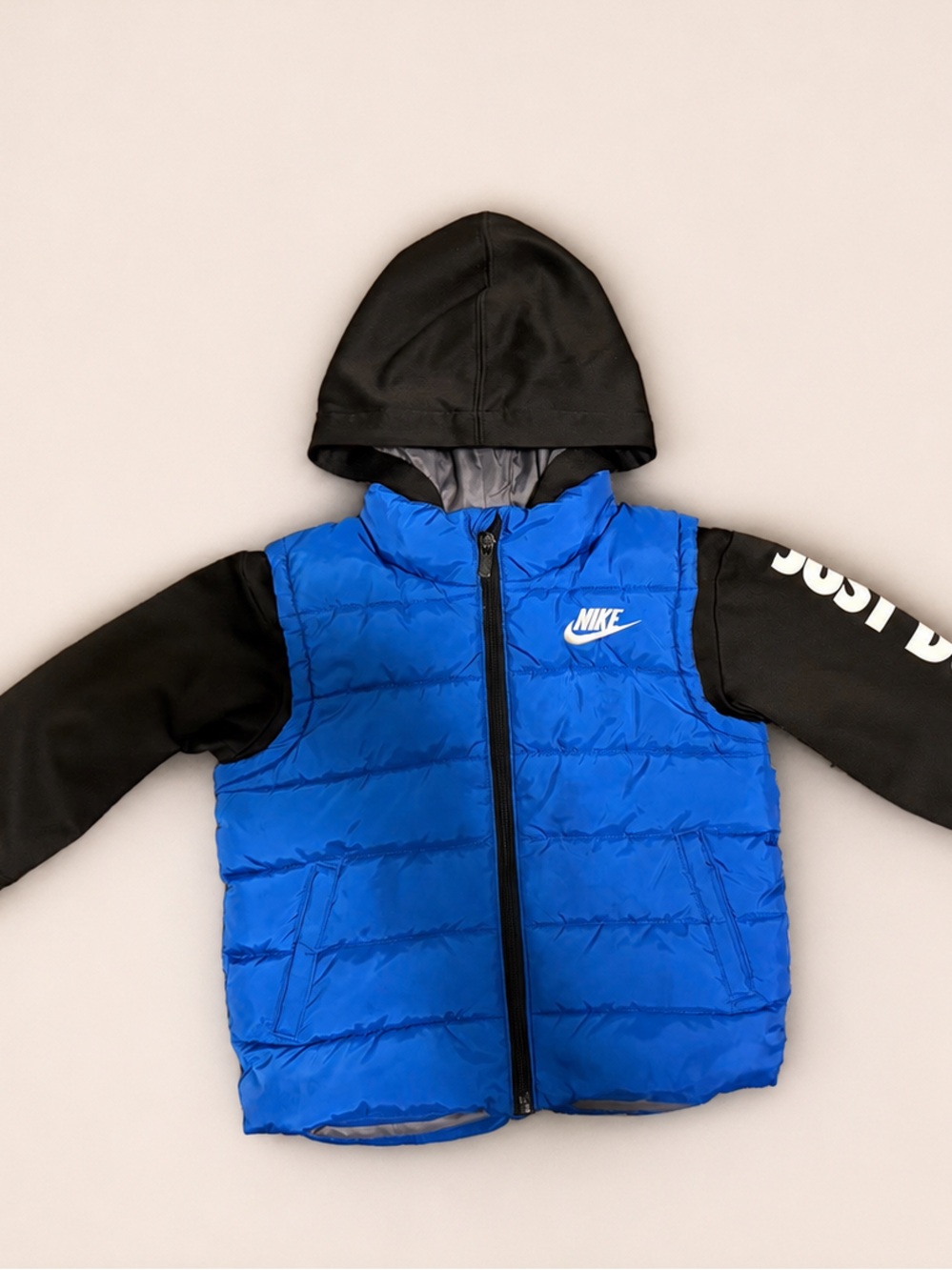 Nike Toddler Blue Puffer Hooded Jacket – Size 3T